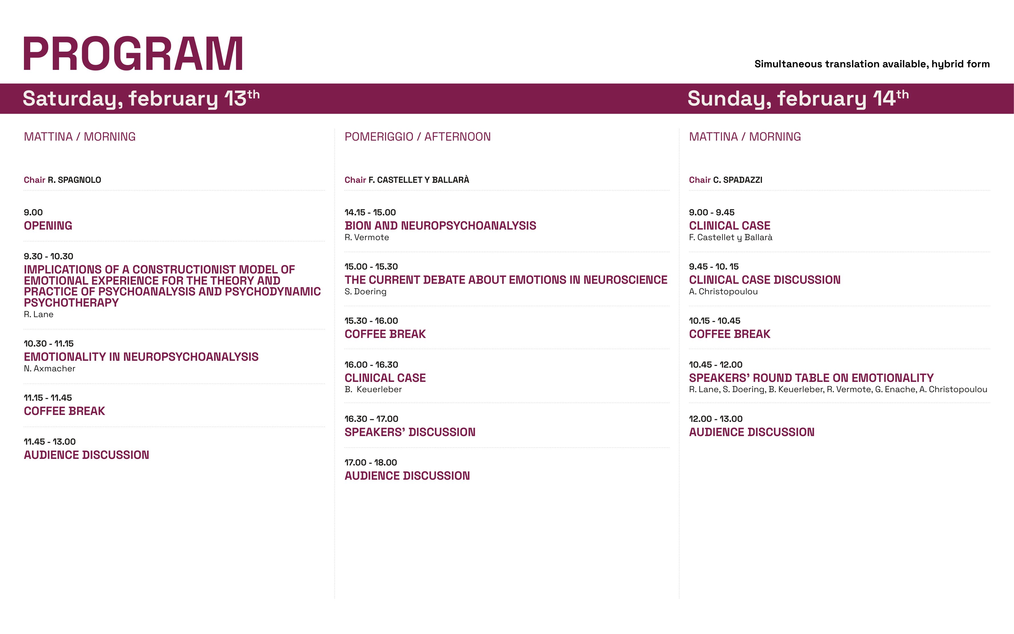 Event program